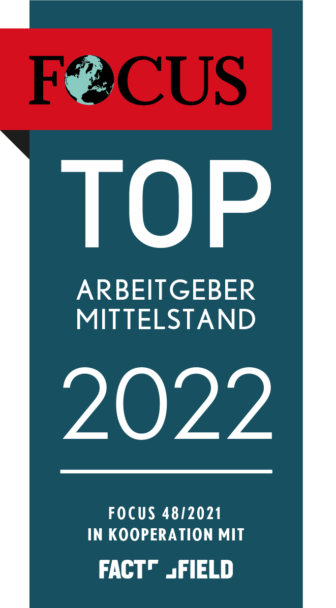 Auszeichnung: Top Arbeitgeber Mittelstand 2022 - Focus 48/2021