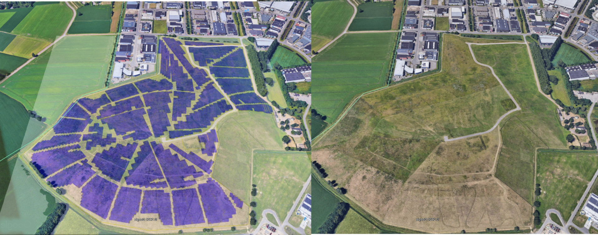 Planungsbild per Luftaufnahme des Solarparks Bavelse Berg