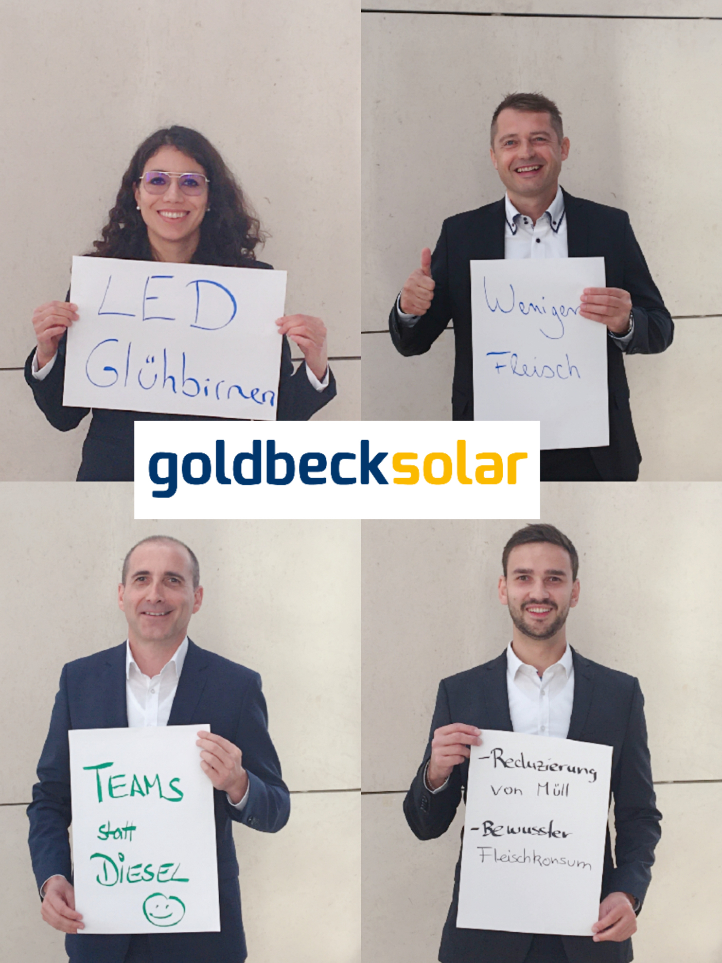 Mitarbeiter von Goldbeck Solar positionieren sich zur Nachhaltigkeit